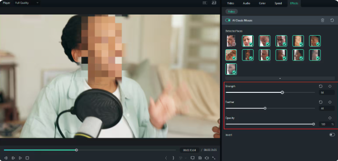 Interface of Plugger.ai - a valuable tool to blur face in videos online for free
