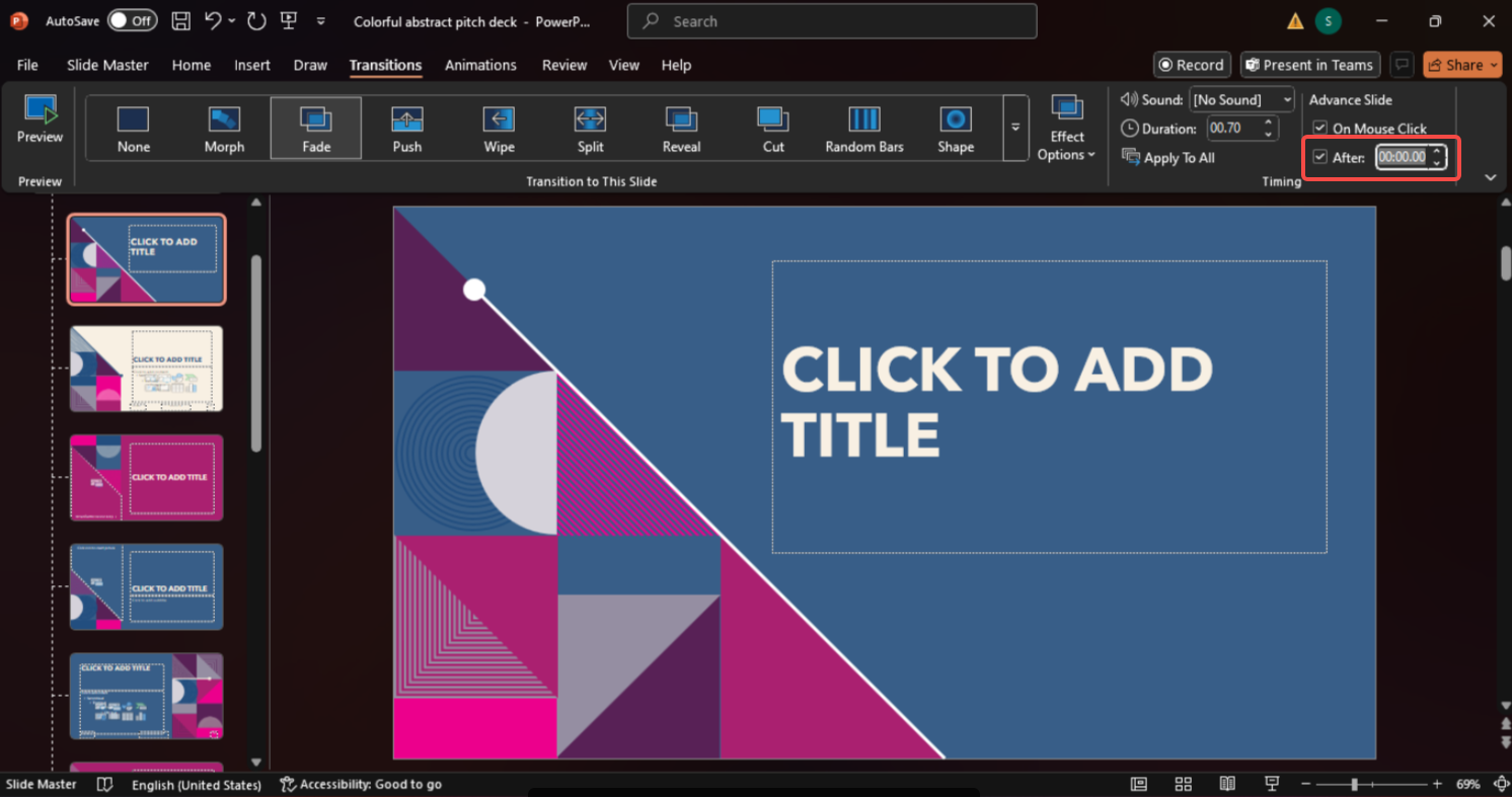 Slide timing and automation