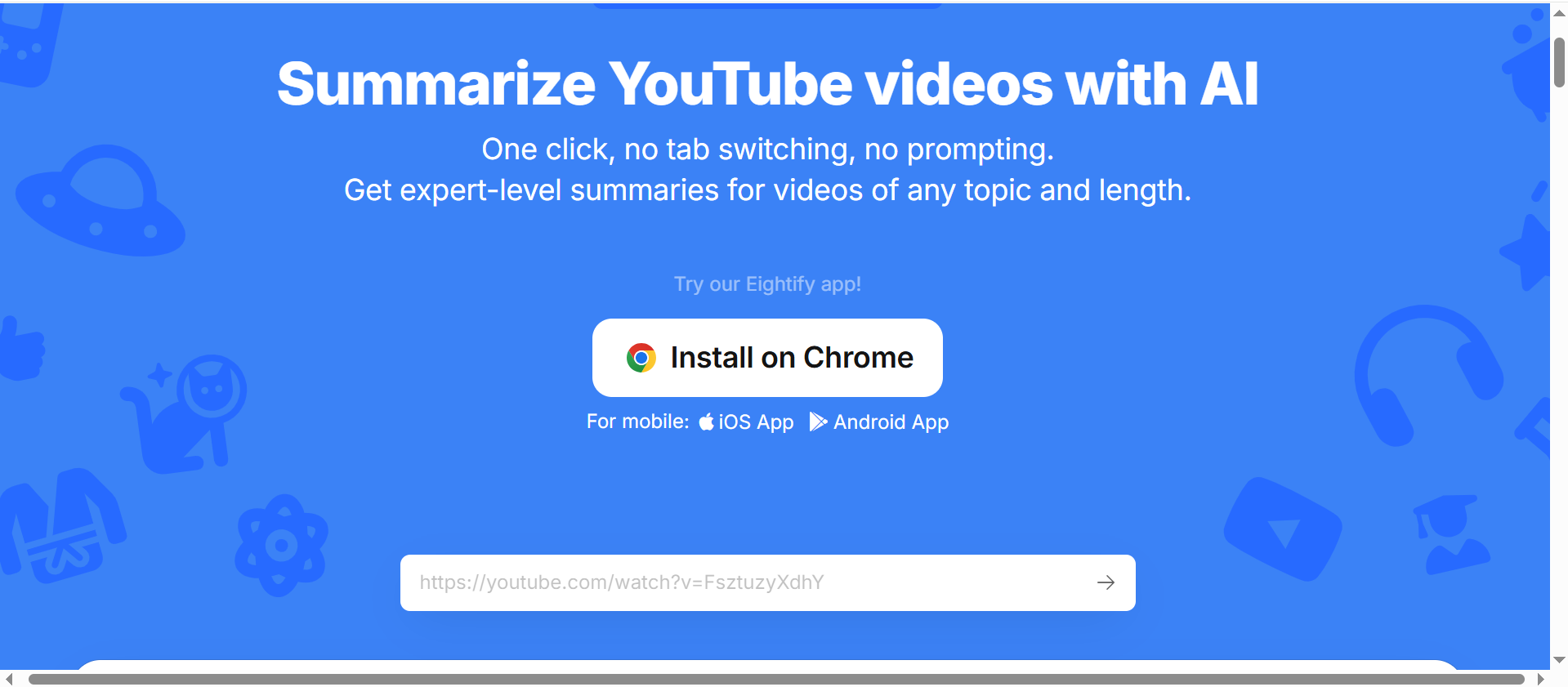 Interface of Noiz - a powerful YouTube video summarizer