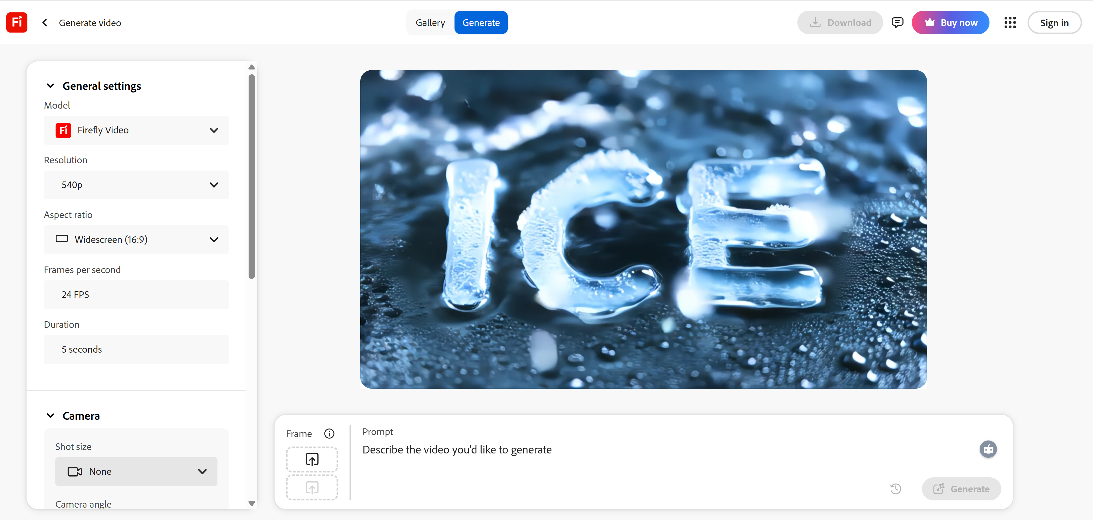 Adobe Firefly: Generator video AI terbaik