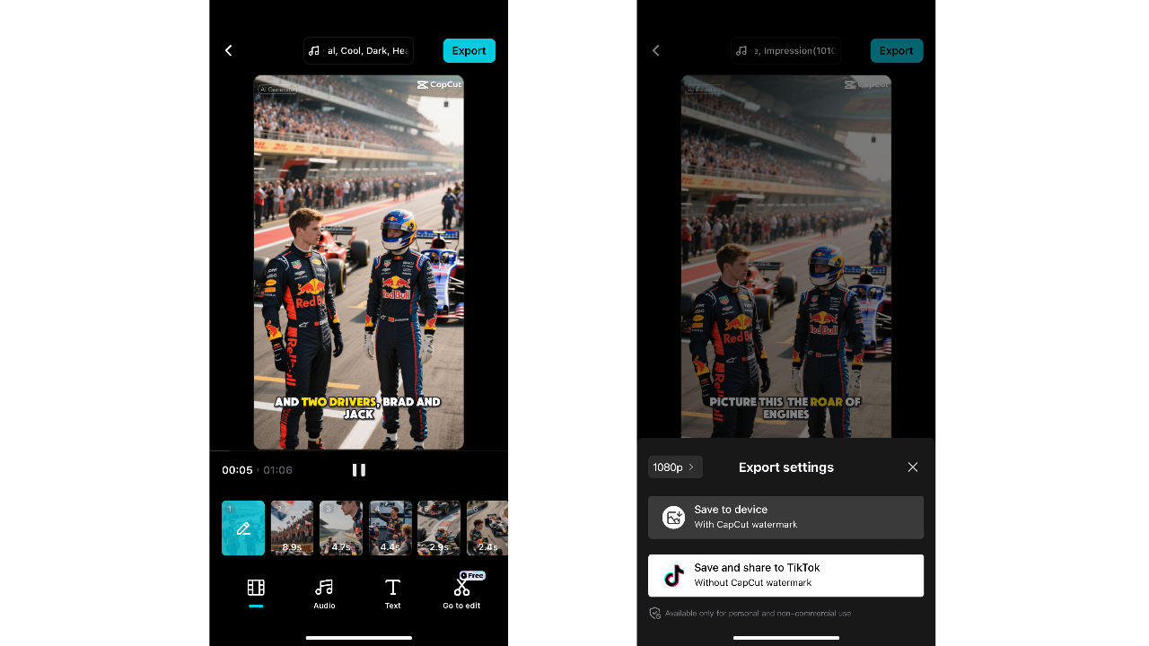CapCut App AI Story Maker - Generate and export your video - AI generated script