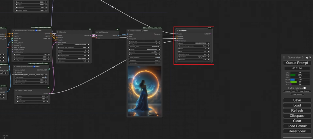 Assemble the AnimateDiff workflow