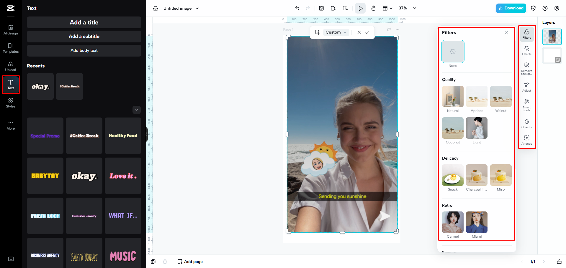 Migliorare l'immagine di Snapchat con CapCut Web