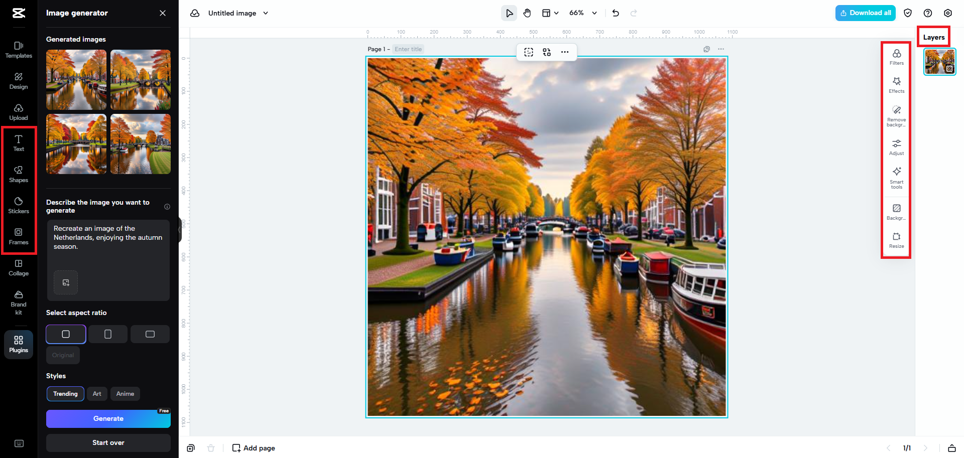 Edit the generated image
