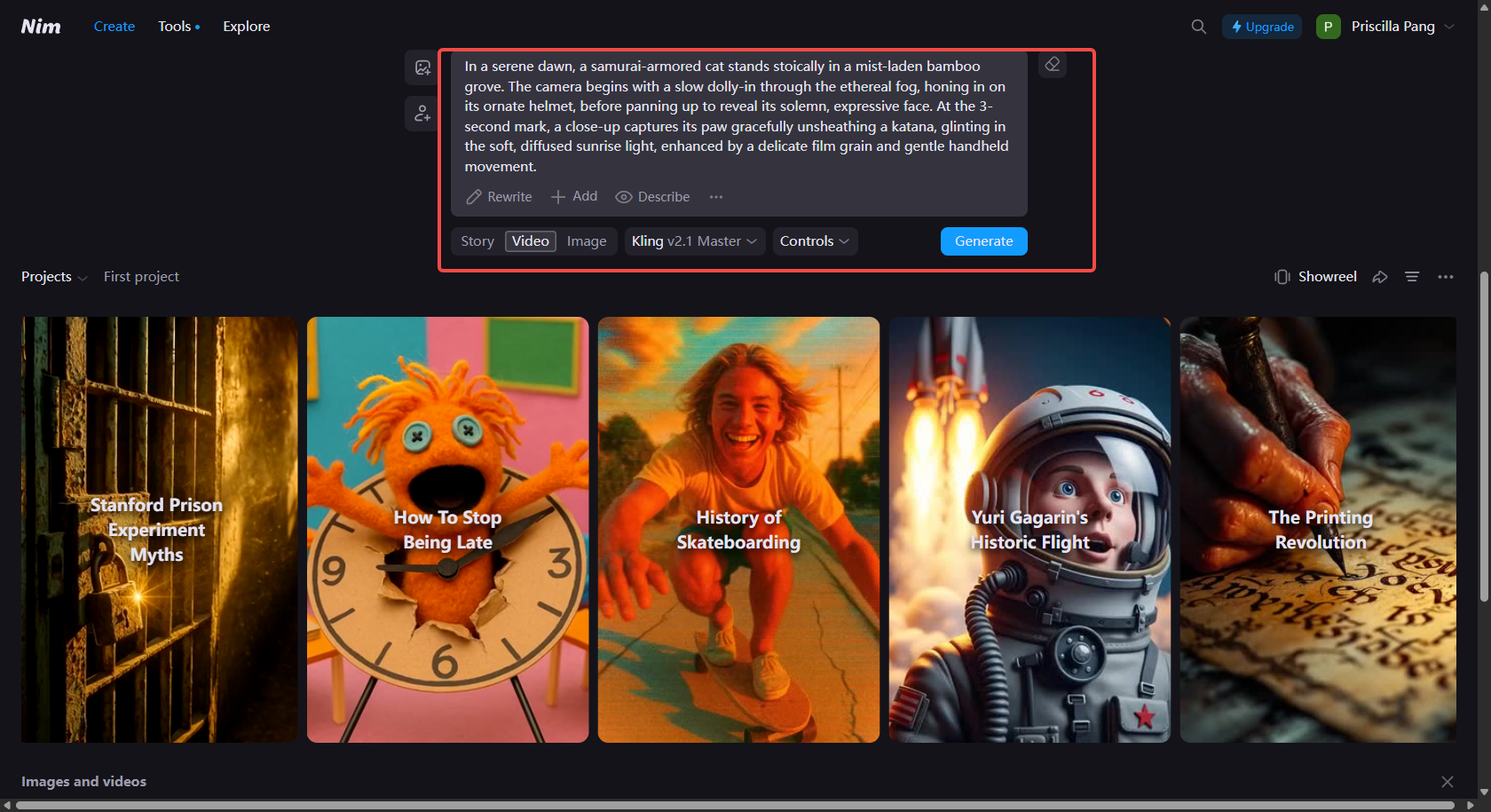 Enter text prompt to Nim