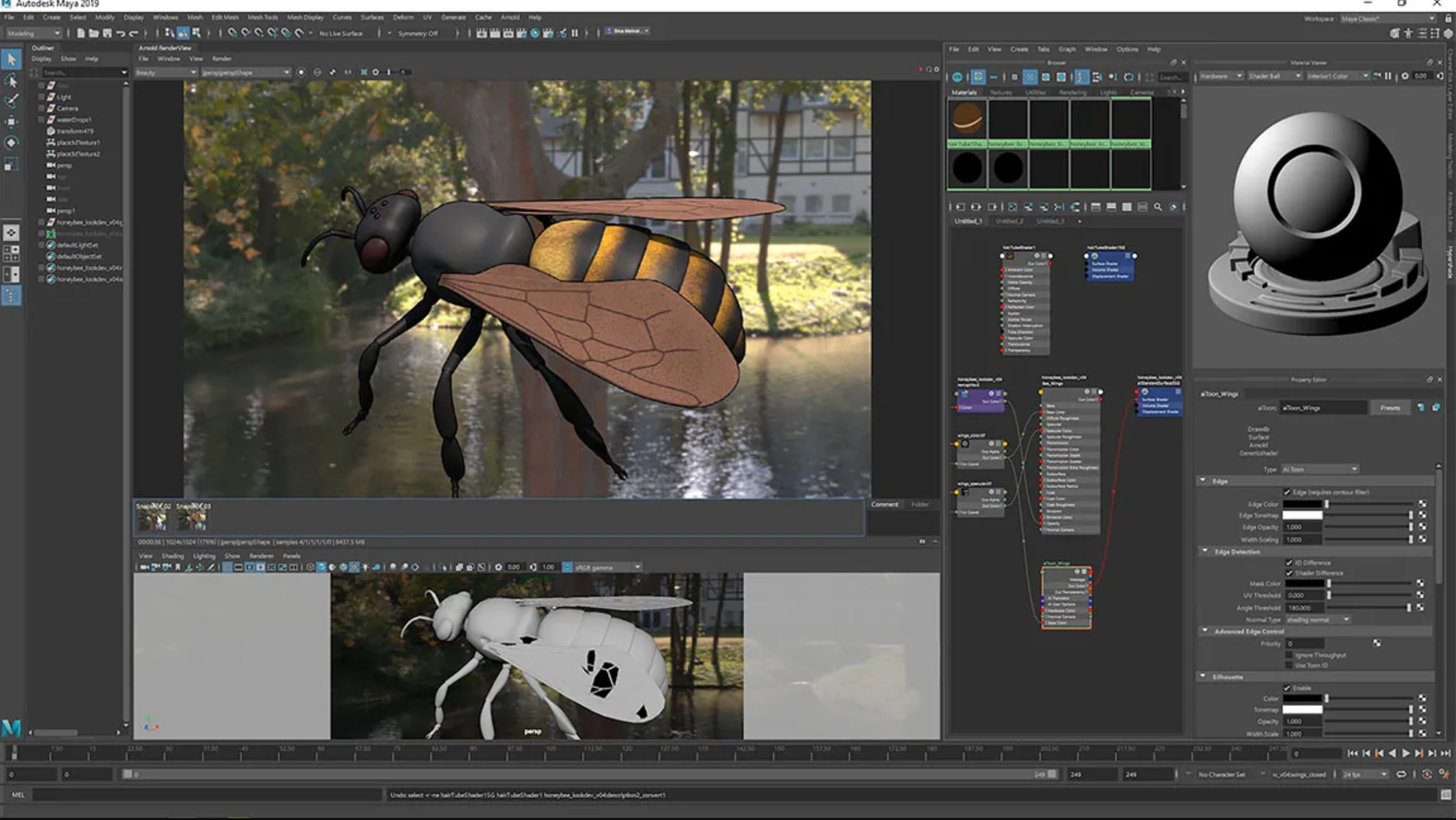 Antara muka mencipta video penerangan dengan Autodesk Maya
