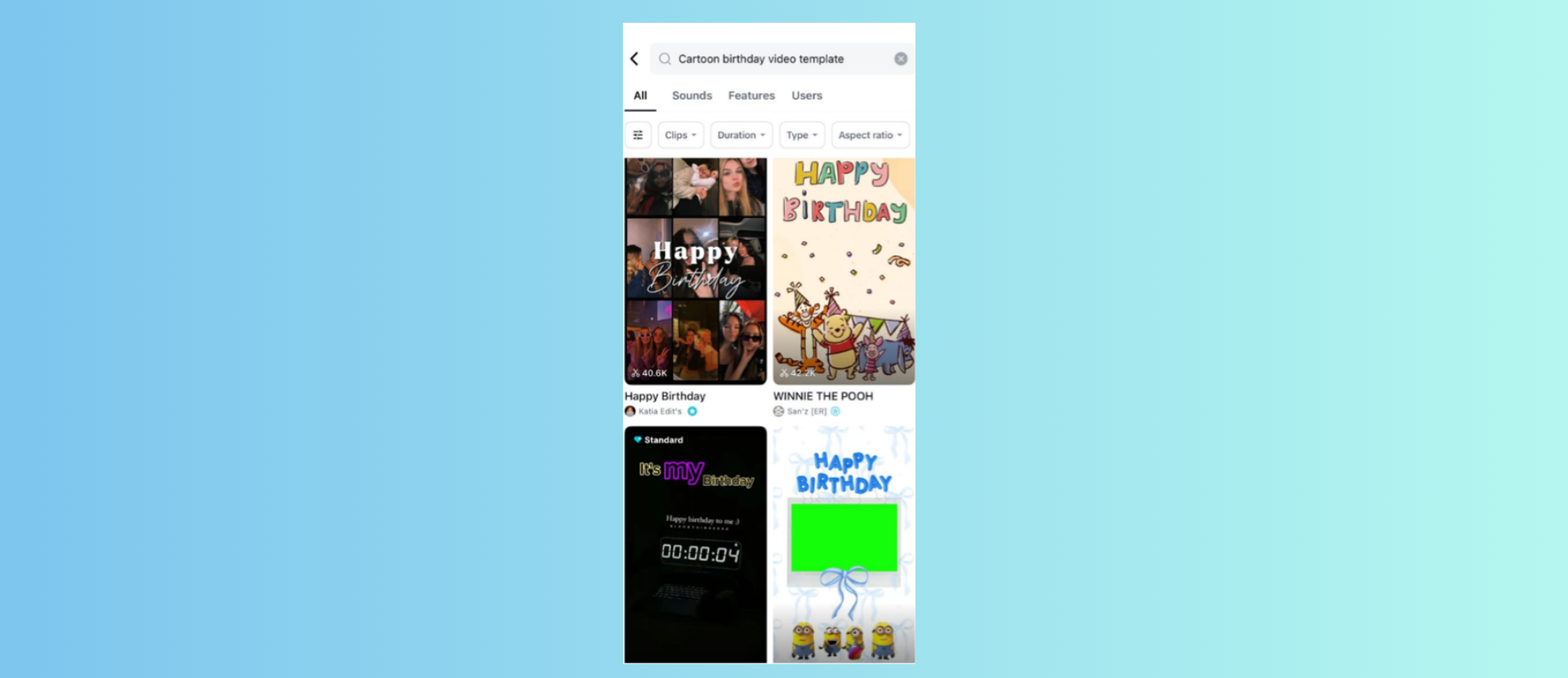 Cartoon Birthday Video Templates