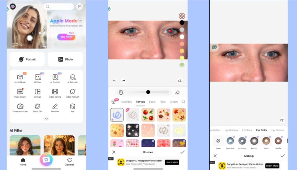 Entfernen Sie rote Augen mit der BeautyPlus-App