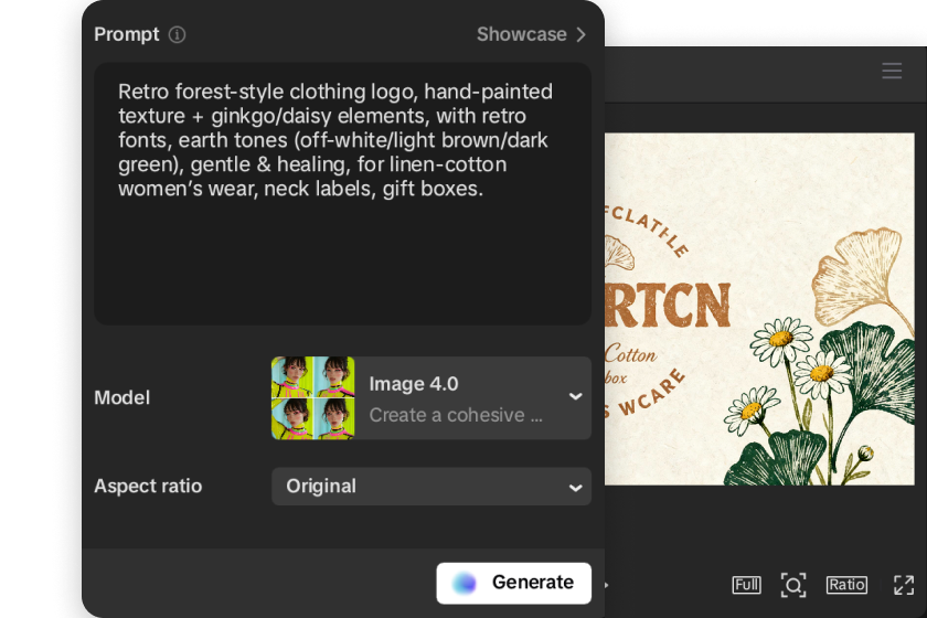 Customize the generated clothing brand logo with rich sales materials