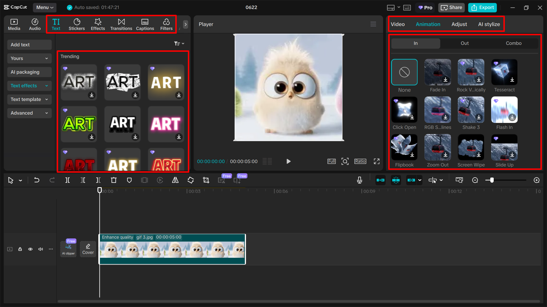 Edición del video para la creación de GIF en el CapCut editor de video de escritorio