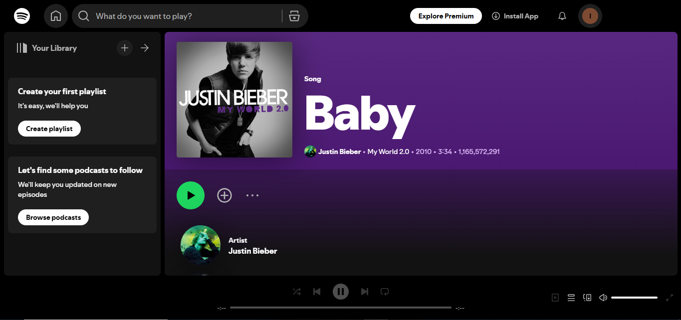 Justin Bieber - Uno degli artisti più seguiti su Spotify