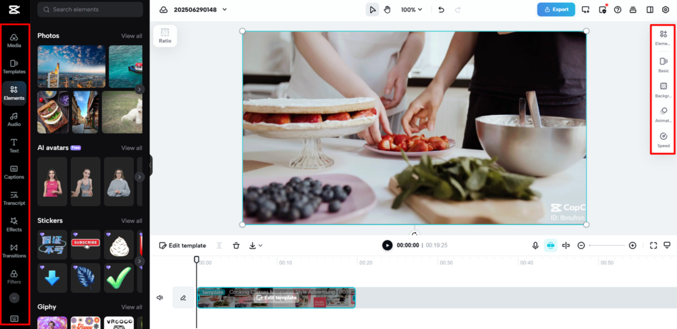 Mengedit video menggunakan alat di CapCut Web
