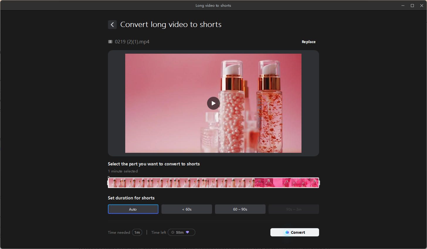 Tukar video panjang kepada seluar pendek dalam CapCut
