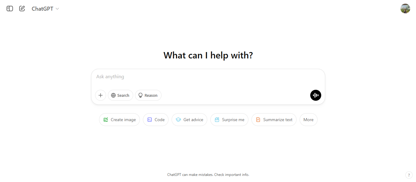 ChatGPT's interface
