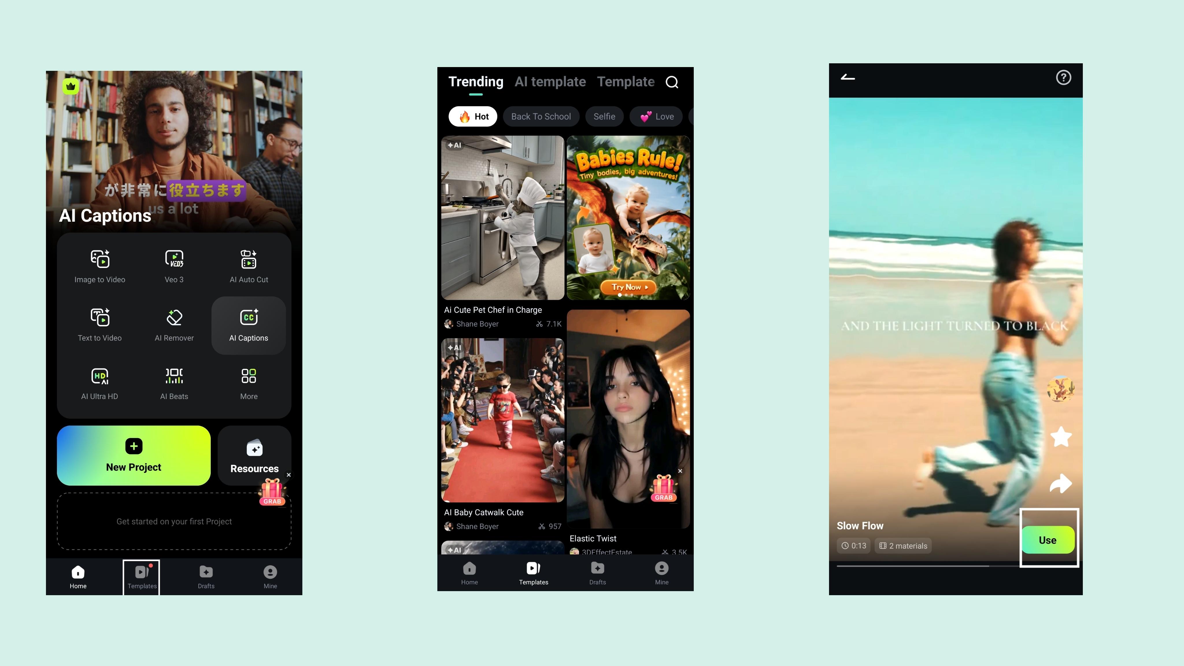 Select Filmora templates and upload photo