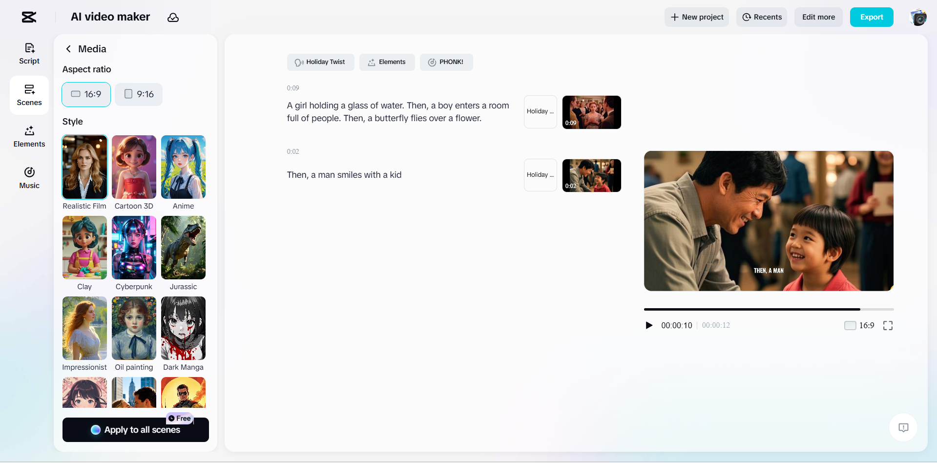 Interface de l' CapCut éditeur vidéo de bureau - un moyen plus simple de créer des vidéos à partir d'un texte