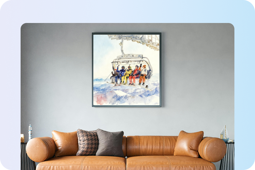 עצבו אמנות קיר בצבעי מים.