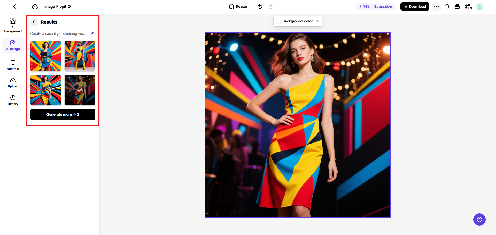 The aesthetic appeal of Pippit's AI design creator