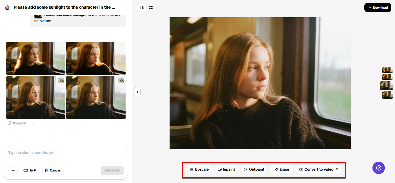 Инструменты редактирования в Pippit