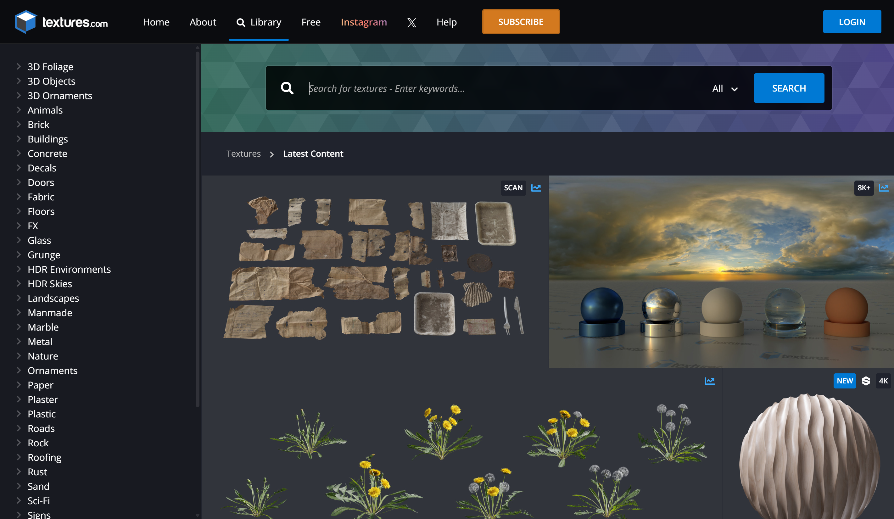 Os 5 principais sites para baixar sobreposições de tiras de filme: Textures.com