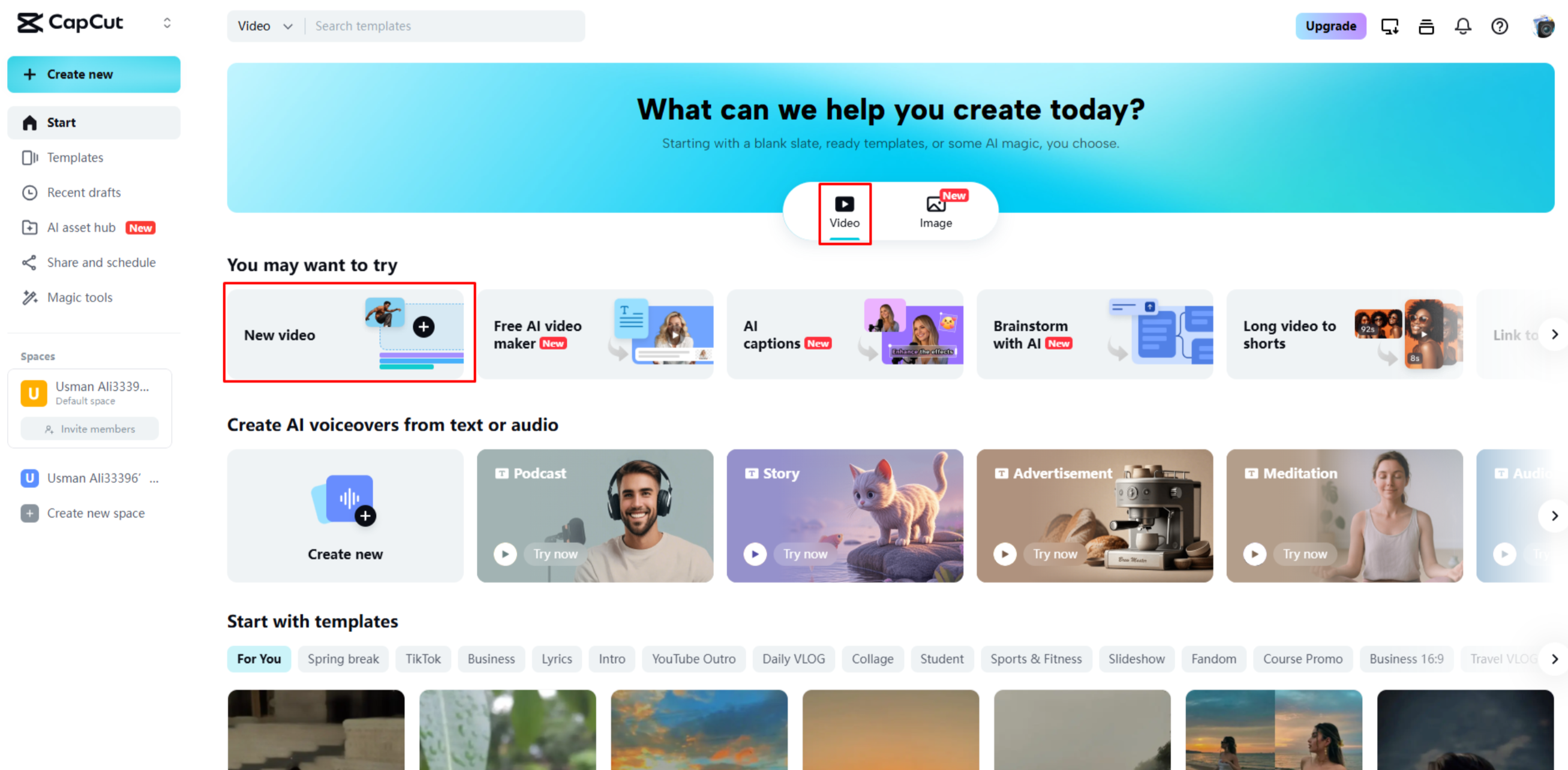 動画をCapCut Webにアップロードする