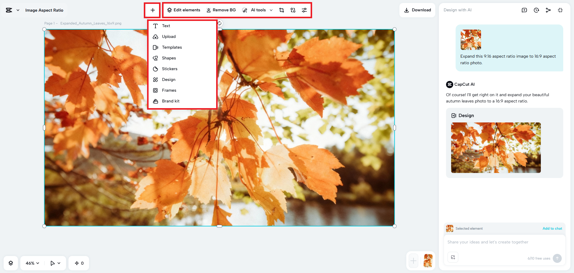 Access the manual editing options