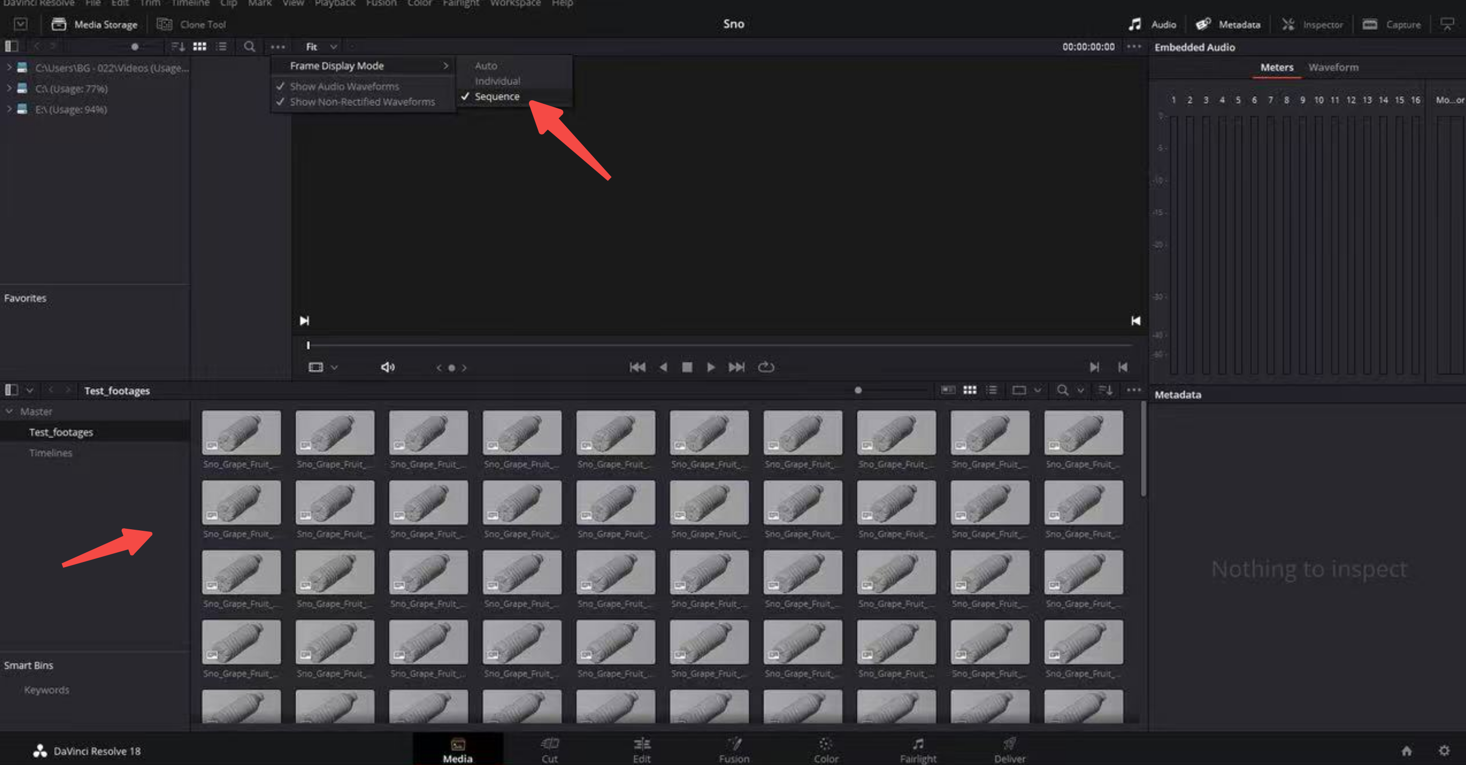 Importing an image sequence in DaVinci Resolve