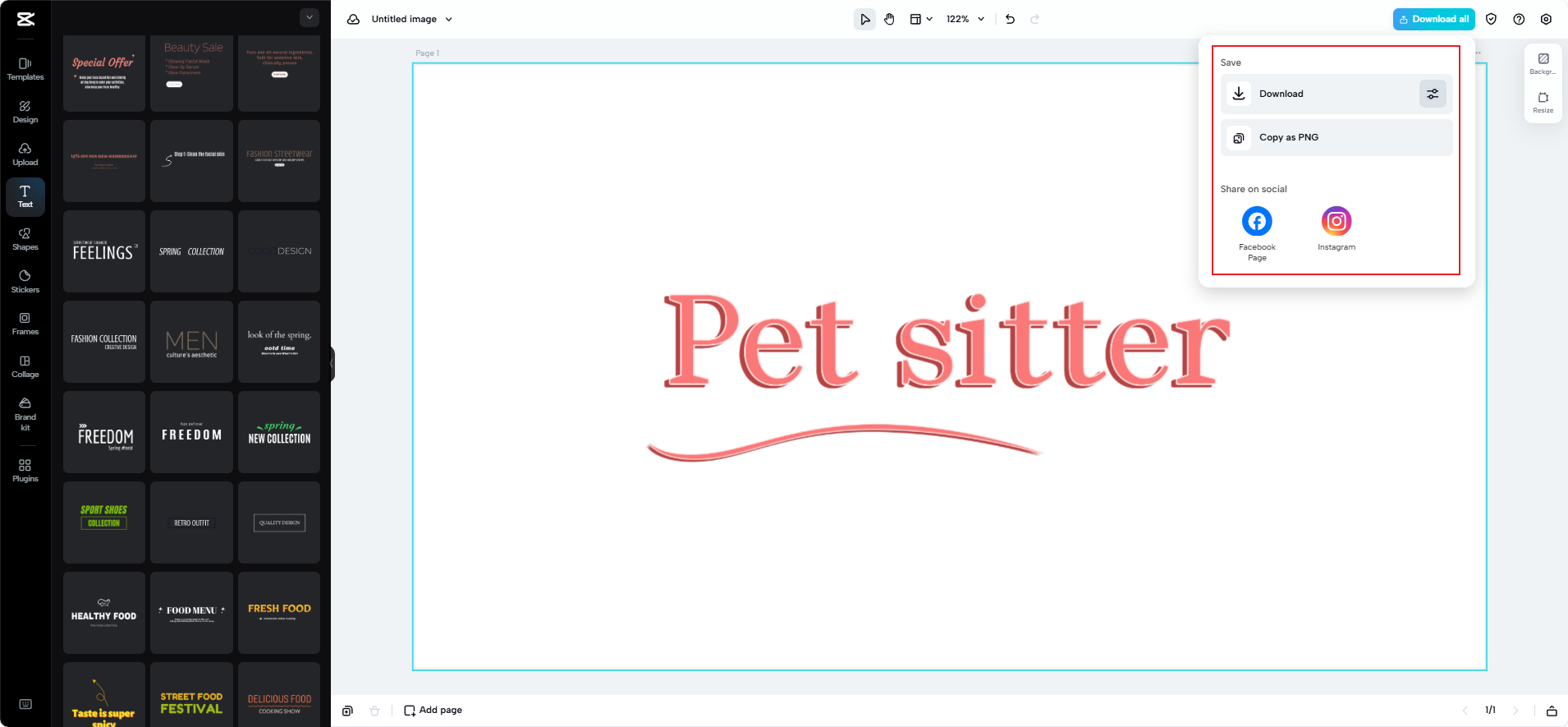 Minimalist tipografi tasarımını CapCut Web