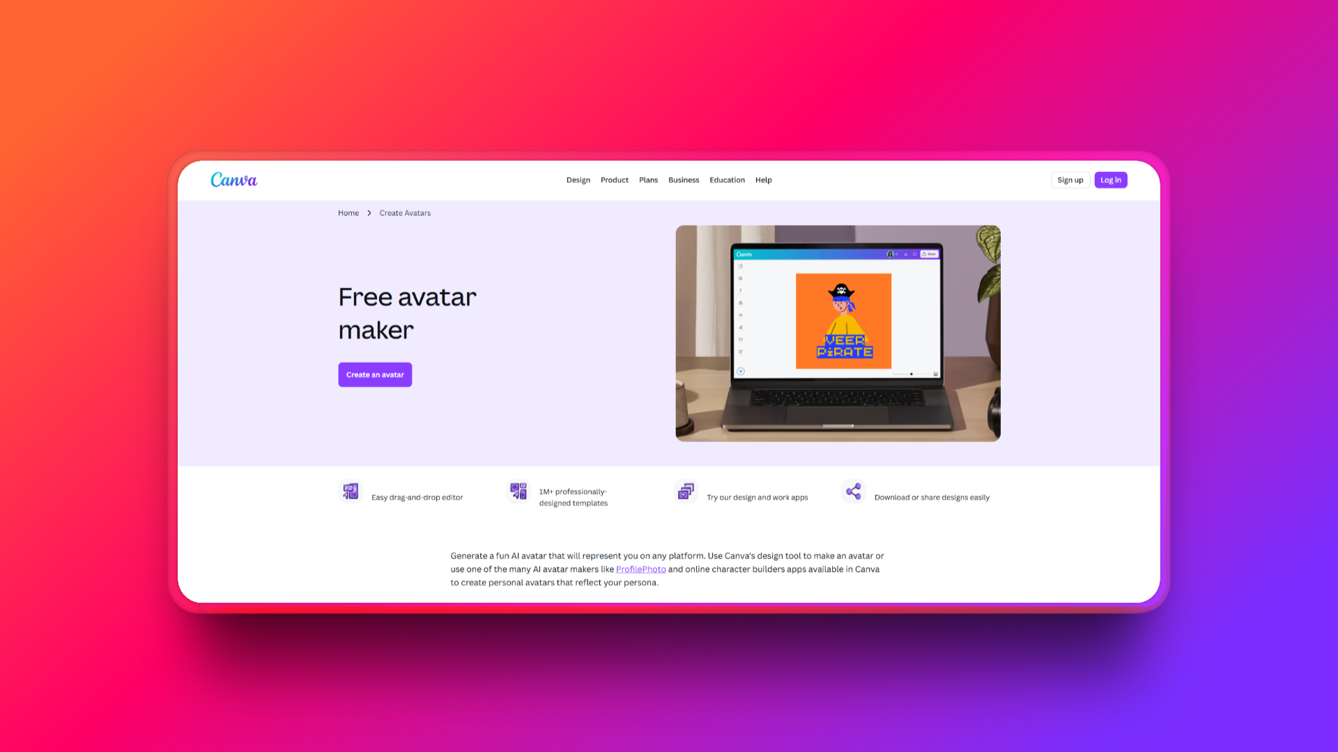 Creating AI avatars with Canva