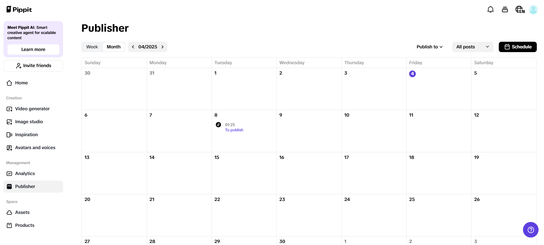 Scheduling a post