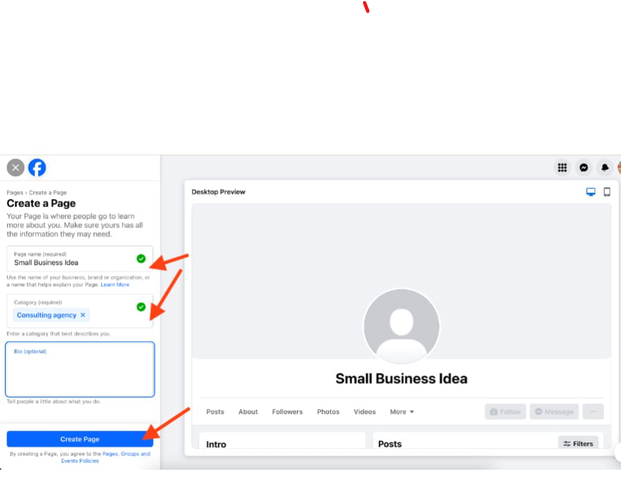 Adicionar biografia e informações de contato