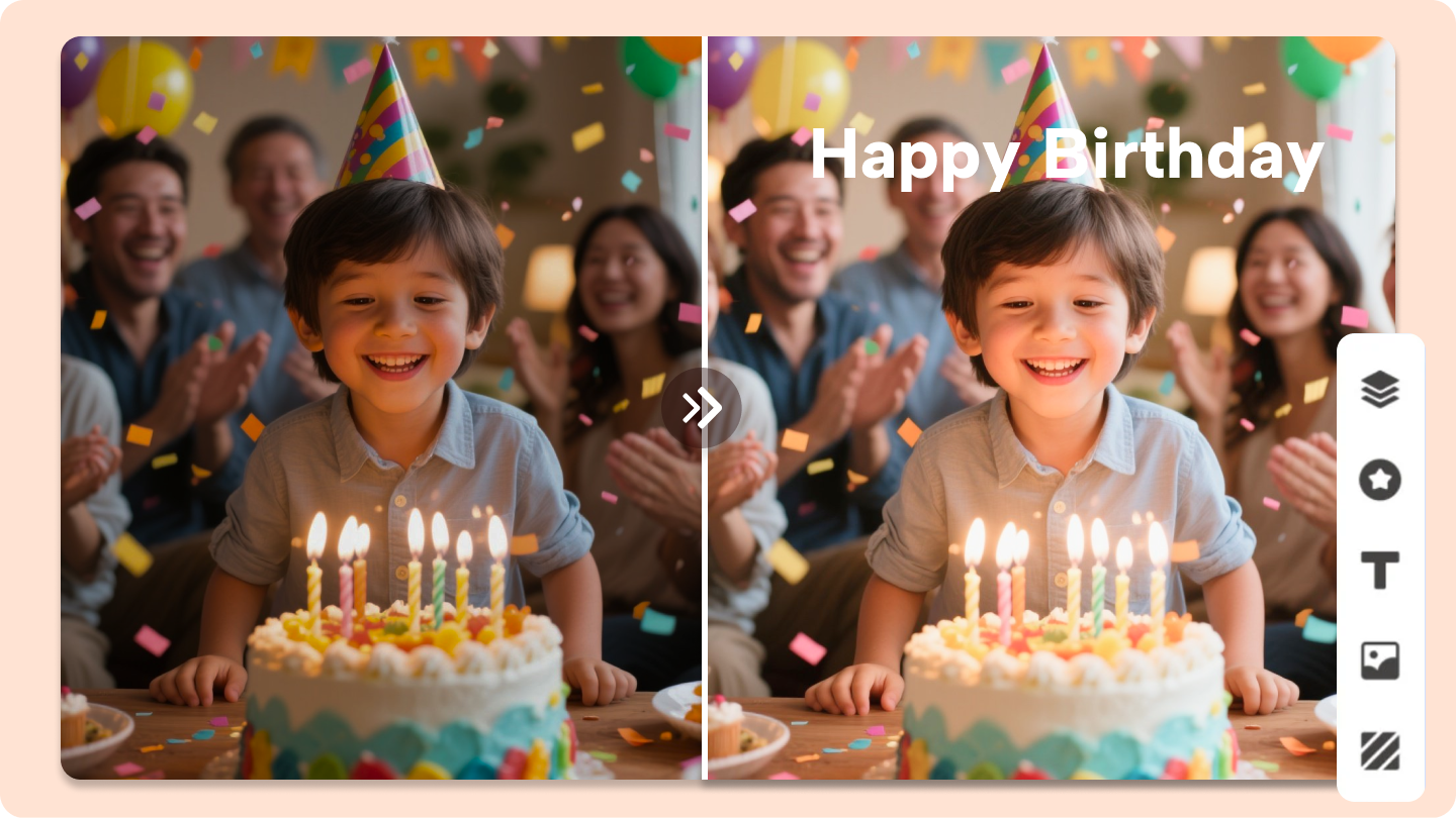 application de retouche photo d'anniversaire