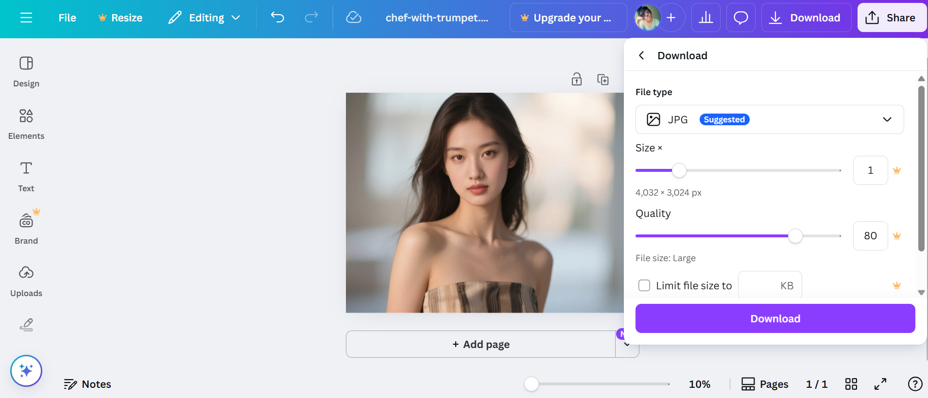 CanvaでHEIC JPEGを変換する