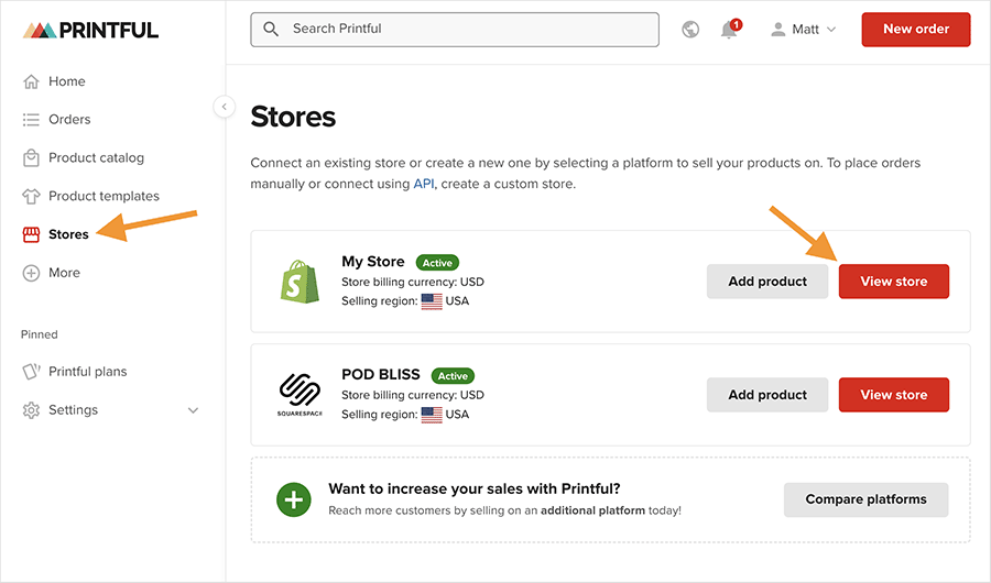 Printful dropshipping for Shopify