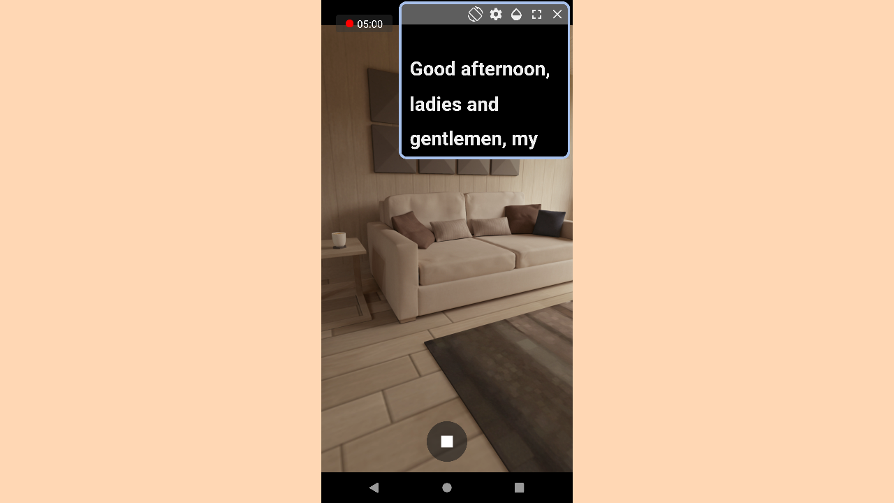 Interfaccia di Elegant Teleprompter