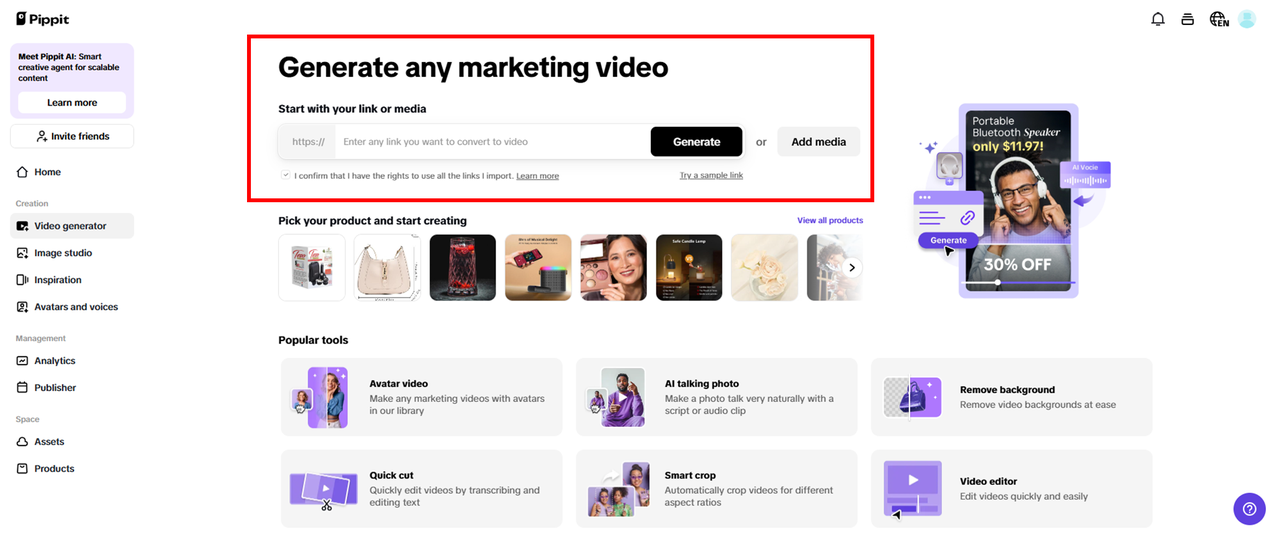 Cost-effective one-click video creation
