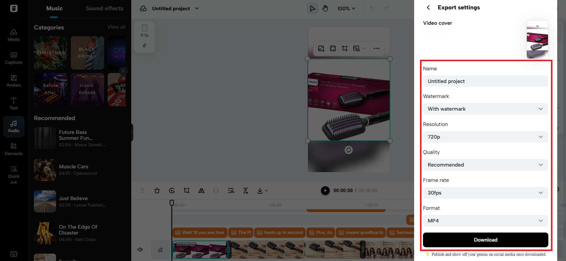 Export your video