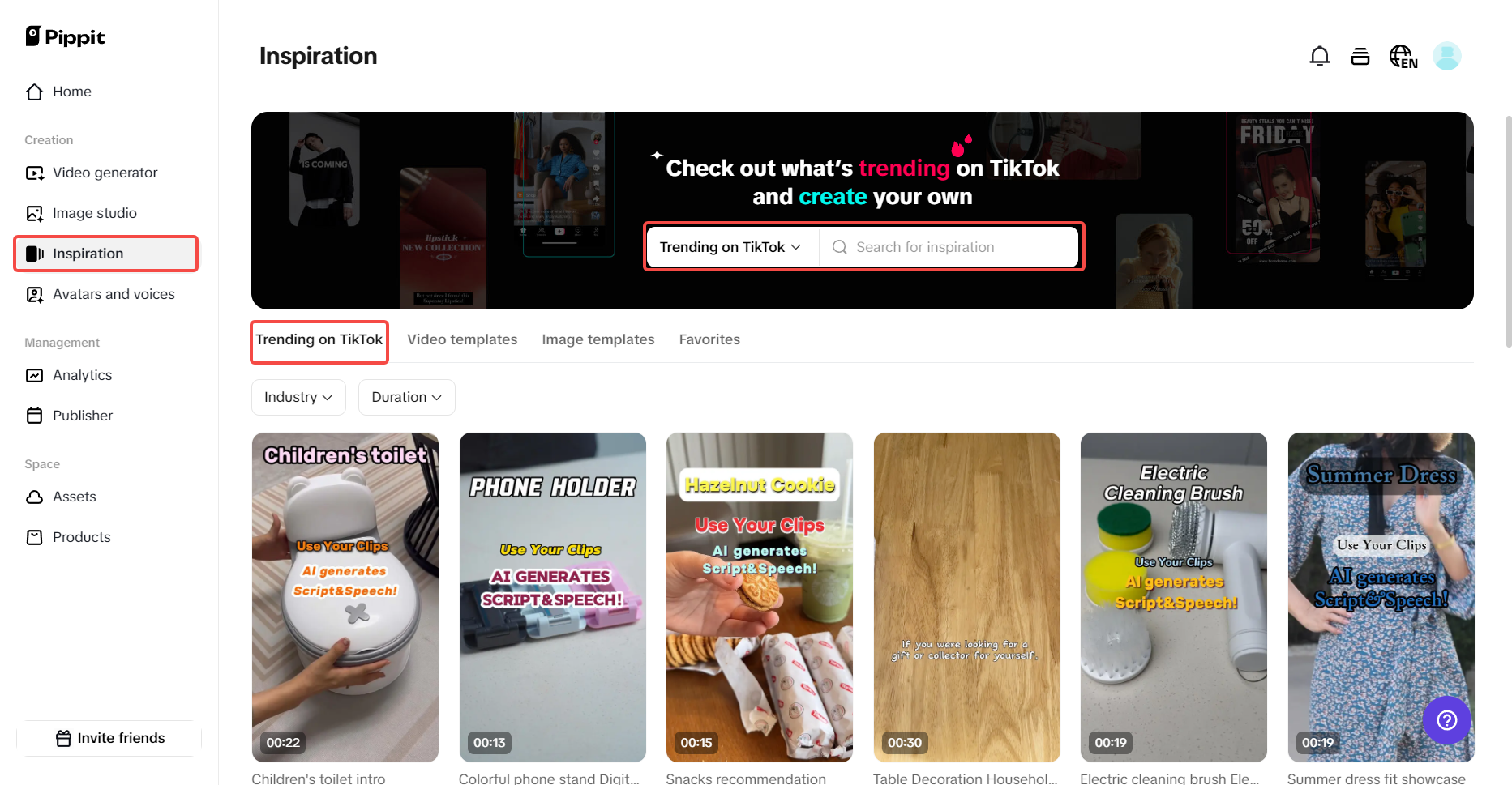 Diverse TikTok video templates
