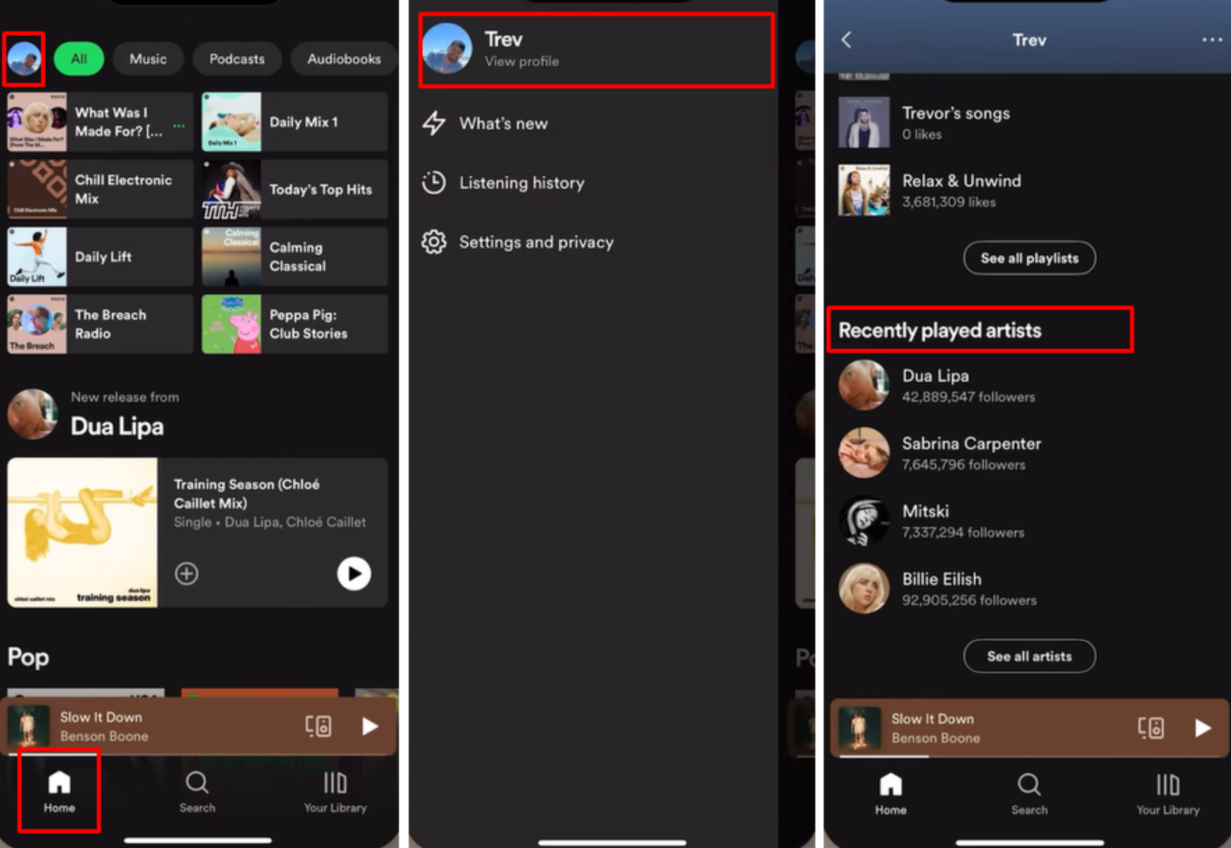 Immagine che mostra come controllare i tuoi migliori artisti su Spotify con un Android