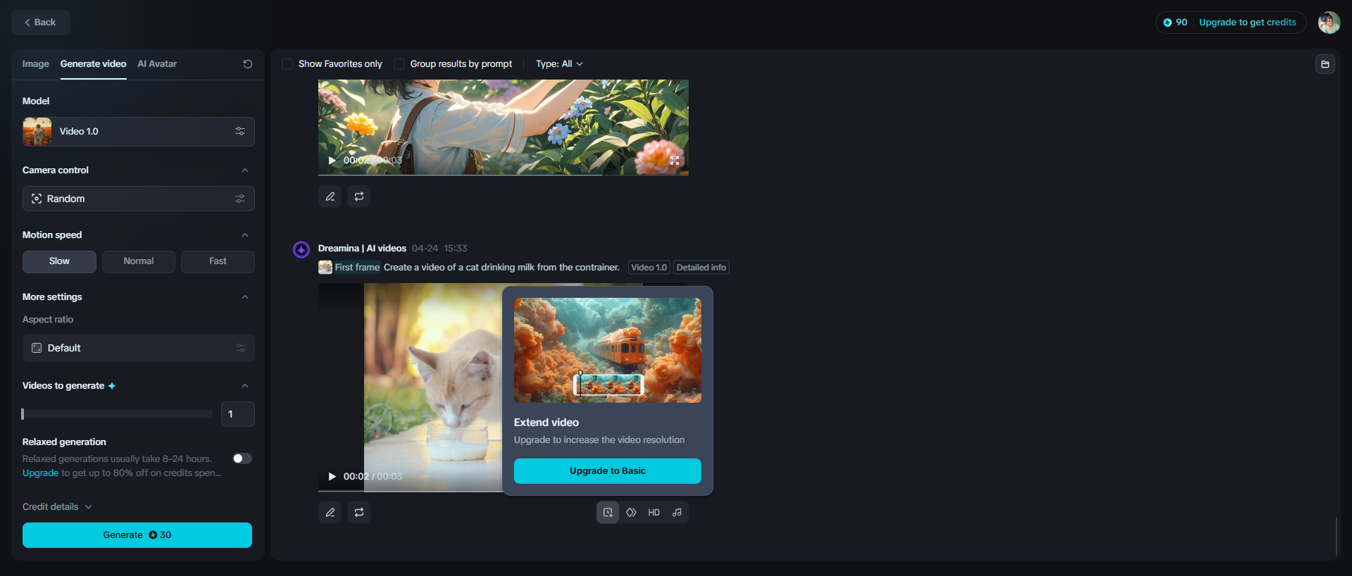 Extend video