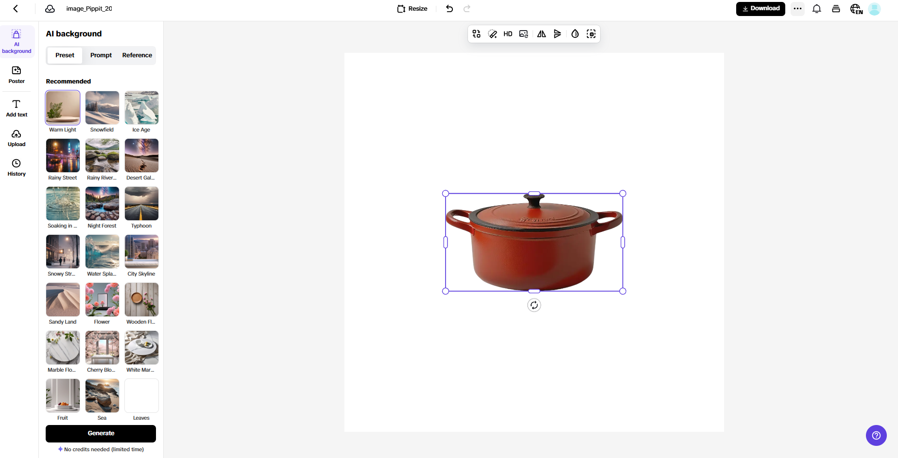 AI product image
