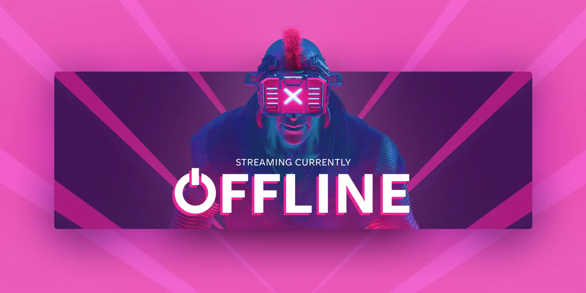 Contoh templat header Twitch banner minimal