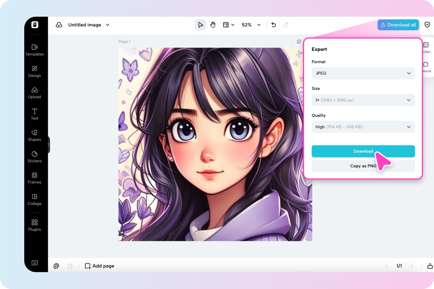 Export and share