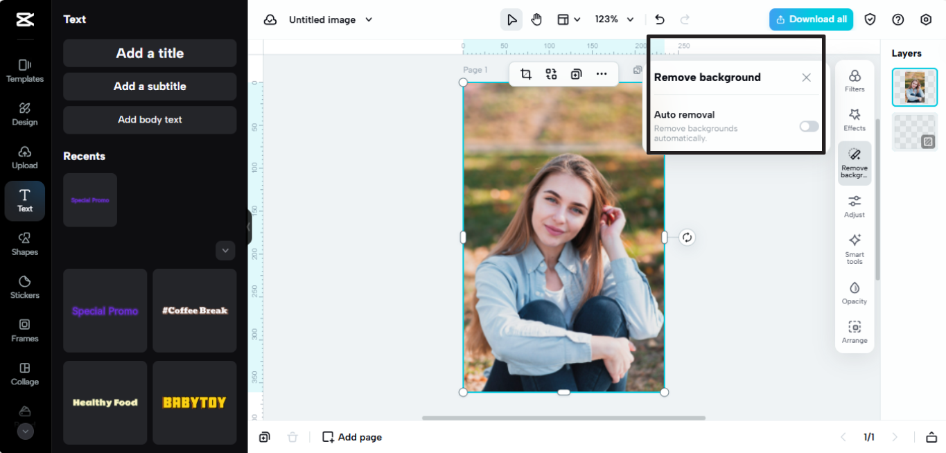 Remove background with advanced AI