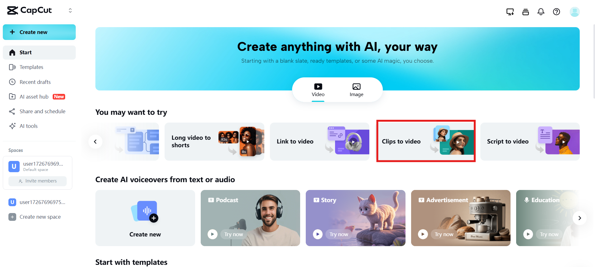 Klipleri videoya dönüştür erişimi
