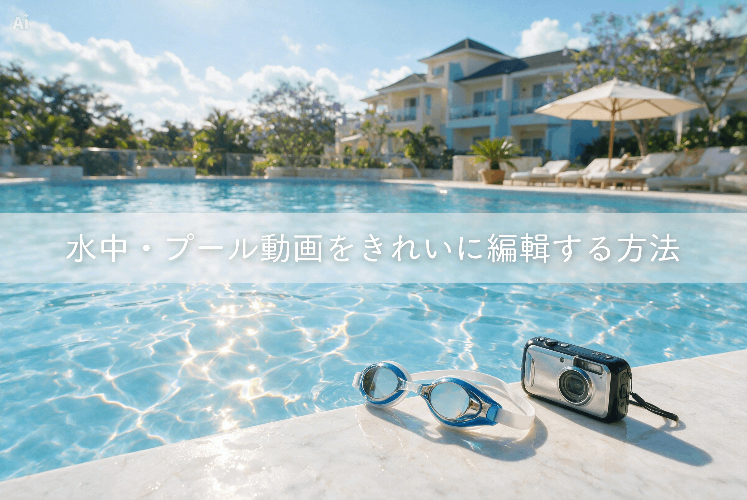 夏の旅行や海辺の思い出を動画化するイメージのバナー