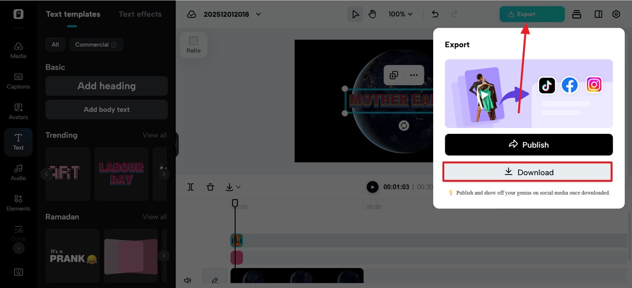 klikkaa vie-painiketta pippit
