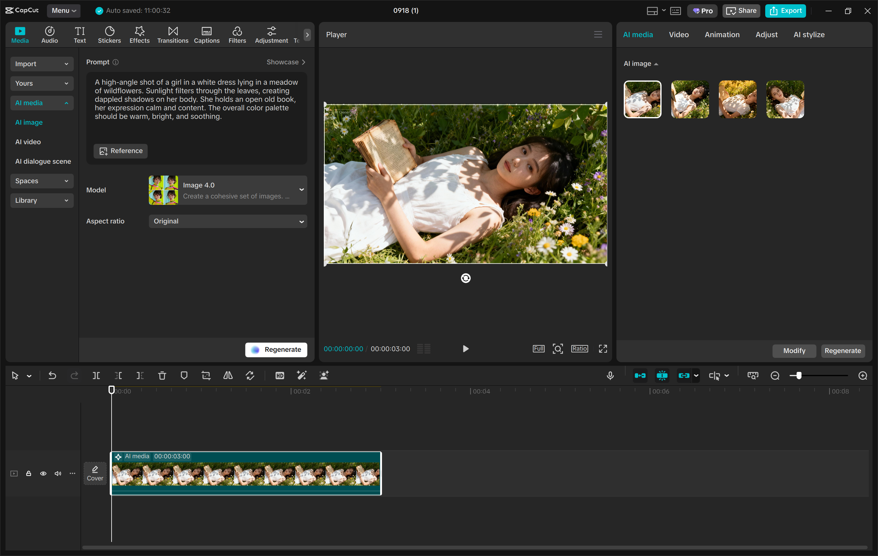 Interface of the CapCut desktop video editor - another tool to generate images with AI