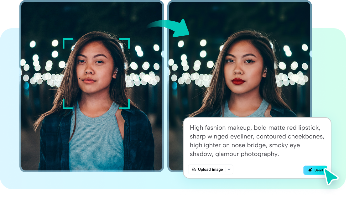 Glamorous evening makeup filter