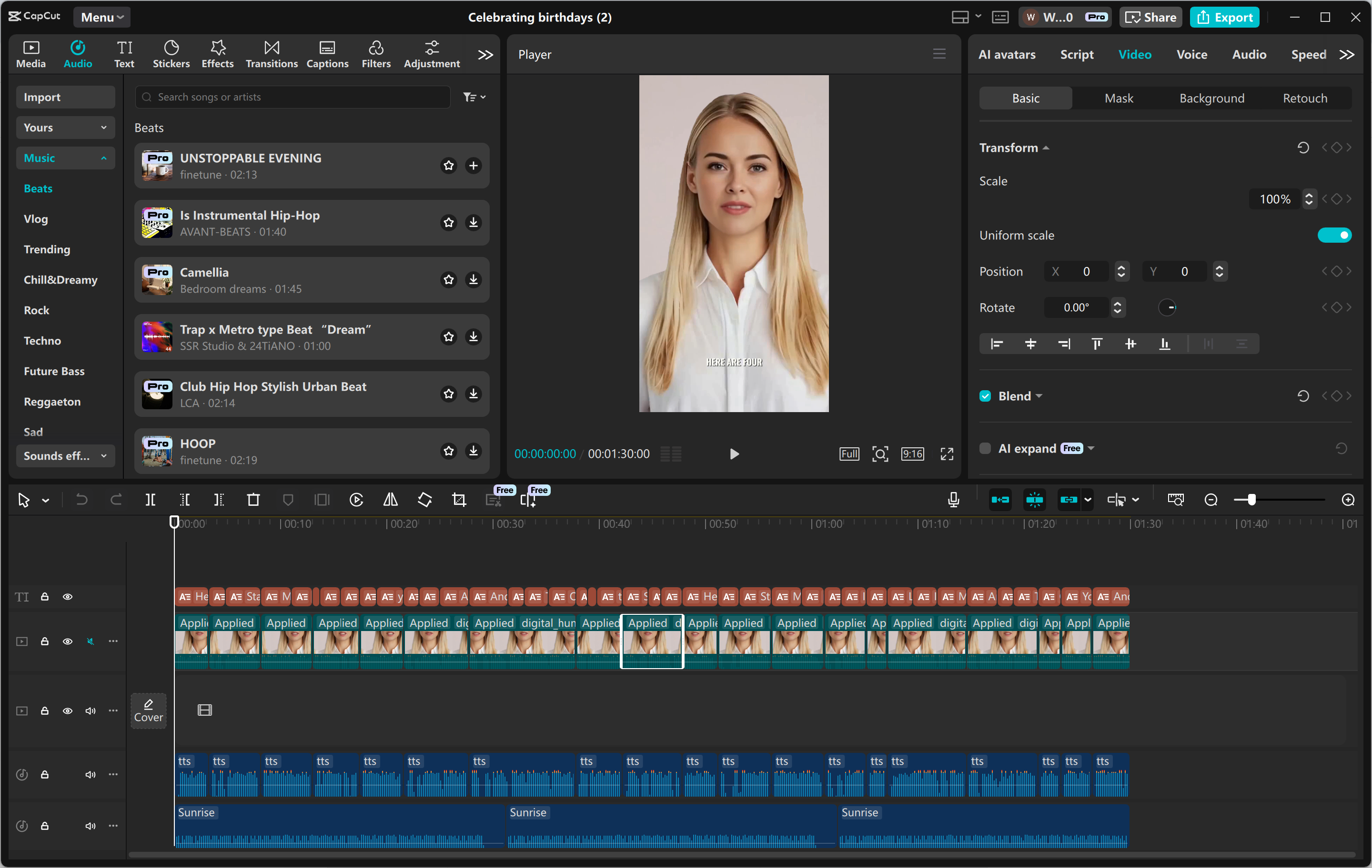 Interface of the CapCut desktop video editor